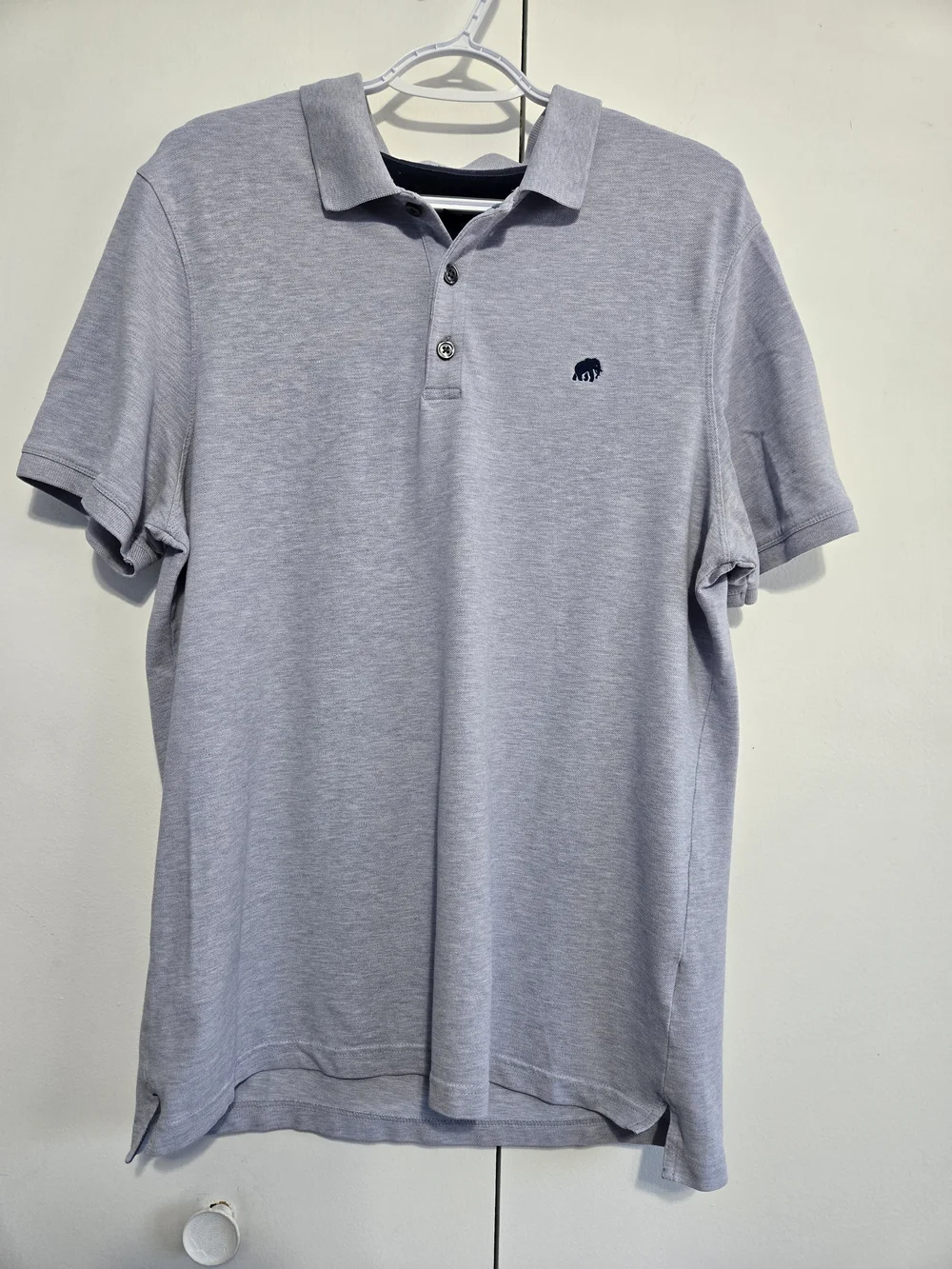 Banana Republic Polo Shirt Mens Large Blue Heather Stretch Cotton Golf